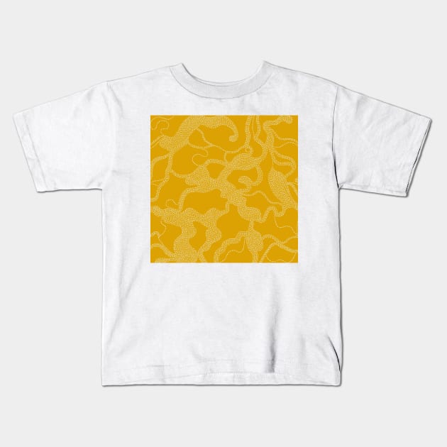 Abstract, Boho Dots In Mustard Kids T-Shirt by matise